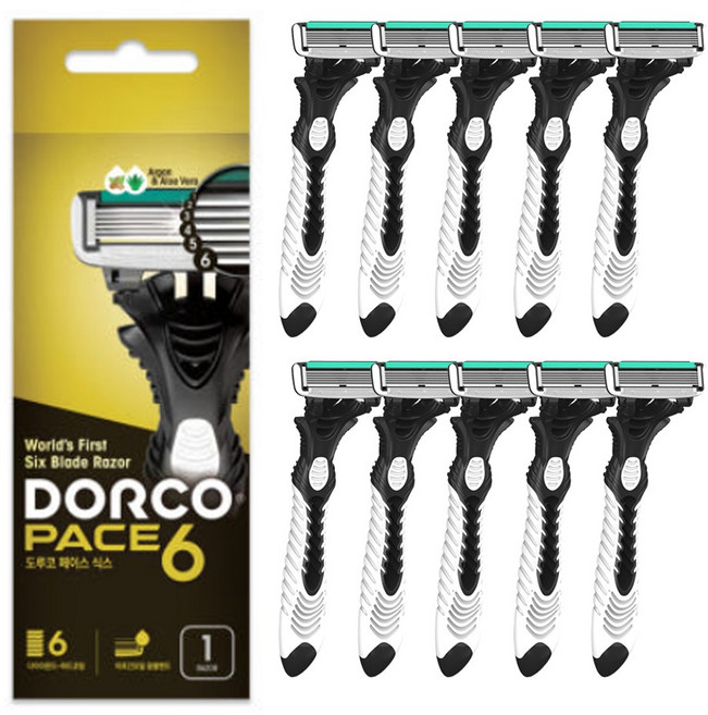 도루코 페이스 6 휴대용 면도기, 1개입, 10개