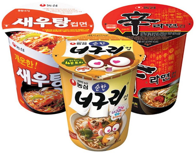 농심 소컵 새우탕x6컵+순한 너구리x6컵+신라면x6컵, 18개