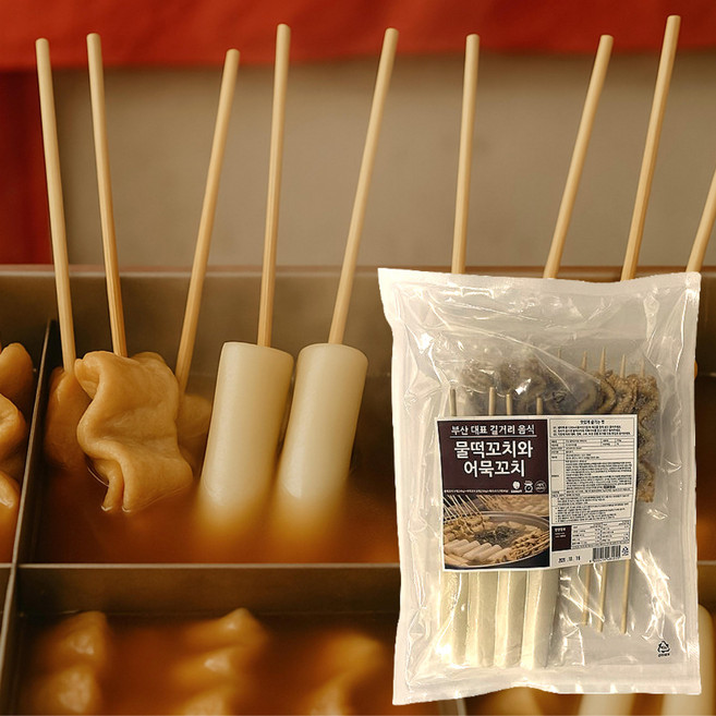 부산명물 물떡꼬치 어묵꼬치 556g 소스포함 세트 오뎅탕 밀키트, 1개