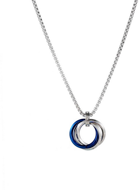 『老皮衣櫥』三環項鍊 鈦鋼 吊墜 個性 簡約 男女飾品 配飾
