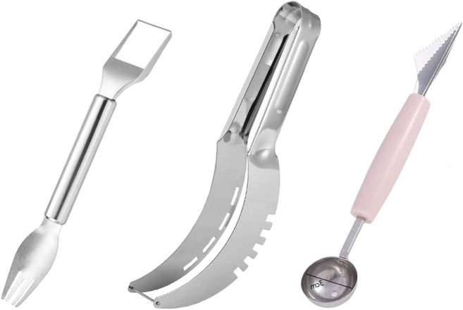 땅떼아 과일스쿱 3종 수박칼 컷팅기, 1세트