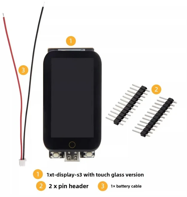 릴리고 ® T-Display-S3 터치 에디션 ESP32-S3 개발 보드 1.9인치 ST7789 LCD 디스플레이 WIFI 블루투스, 02 Not Solder Pin