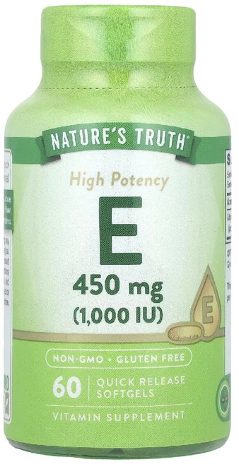 네이처스트루스 비타민 450mg 1000IU Vitamin E 소프트젤 60정, 1개 - 쿠팡