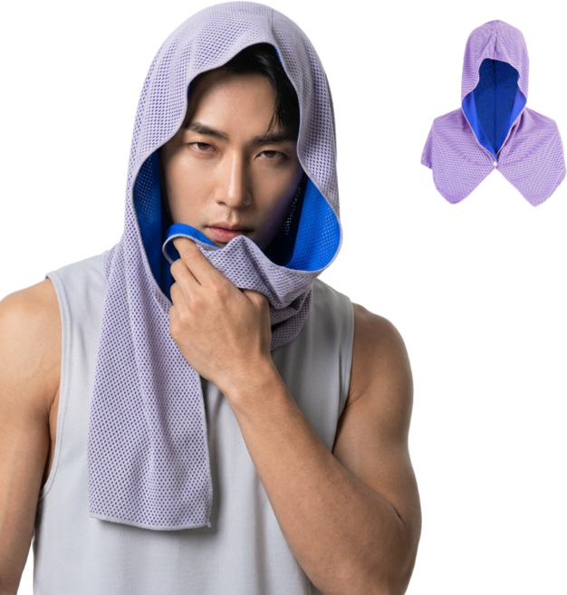 릴레타 땀흡수 햇빛차단 에어매쉬 두건 작업 러닝 비치 땀수건
