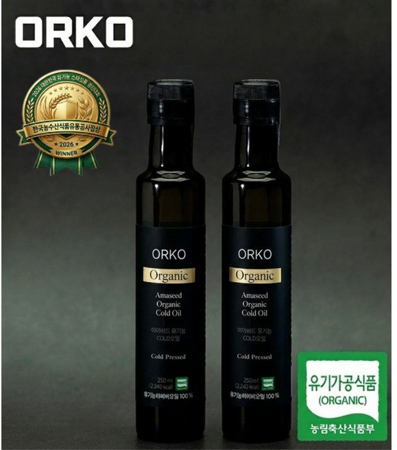 아마씨드 유기농 아마씨오일250ml x 2세트 2026 유기농 스타상품 경진대회 aT사장상 수상, 2개, 250ml