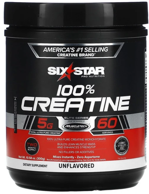 SIXSTAR 100% 크레아틴 무맛 300g(10.58oz), 1개, 300g - 쿠팡