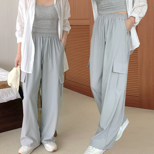 [당일출고] 수엠W 여성 밴딩 바지 B040 라이트카고팬츠