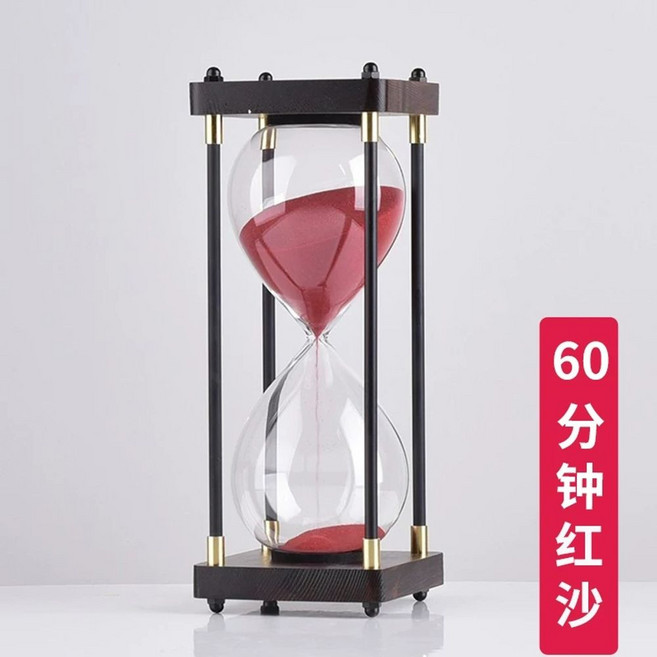 모래시계 낙하 방지 유리 보호 블랙샌드 선물용 긁힘 mm 시계, SL2001 레드샌드 60분 프리미엄