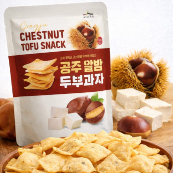 공주 알밤 두부과자 두부칩 국산콩, 20개, 50g
