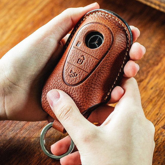 헤르만 벤츠 BS.453 3세대 3버튼 스탠다드 라인 스마트키 케이스 - BENZ, 선택하지않음, 옐로우 오렌지