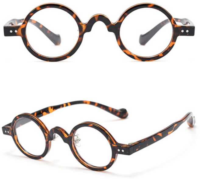 가벼운 초경량 남녀공용 동글이 라운드 알작은 뿔테 안경테