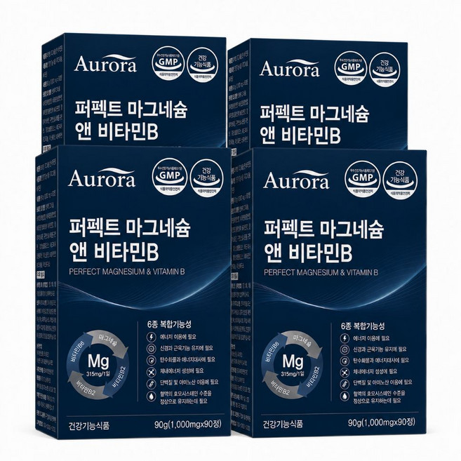 마그네슘 비타민B 눈꺼풀떨림 눈밑떨림 영양제, 4개, 90정