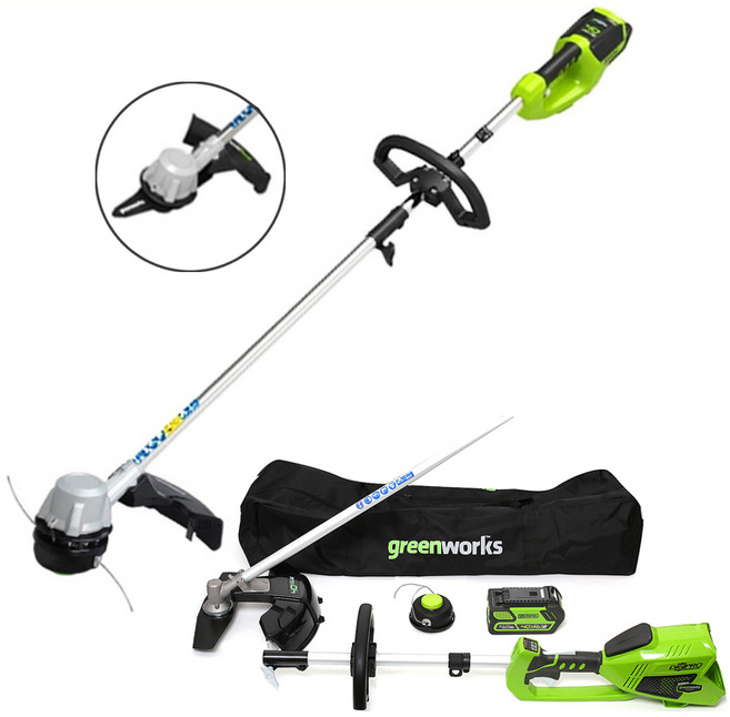 [코스트코] 그린웍스 충전식 예초기 배터리+충전기 포함/한정특가세일/편리한핸들그립 /길이 1.7m/작업폭 36cm/안전성이 높은 2mm 듀얼 라인 나일론날 금속 2도날, 1세트