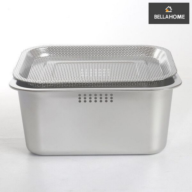 벨라홈 스텐304 설거지통+뚜껑겸용 트레이세트(CN9615), 벨라홈 스텐304 설거지통+뚜껑겸용 트레이세트(CN96, 1개