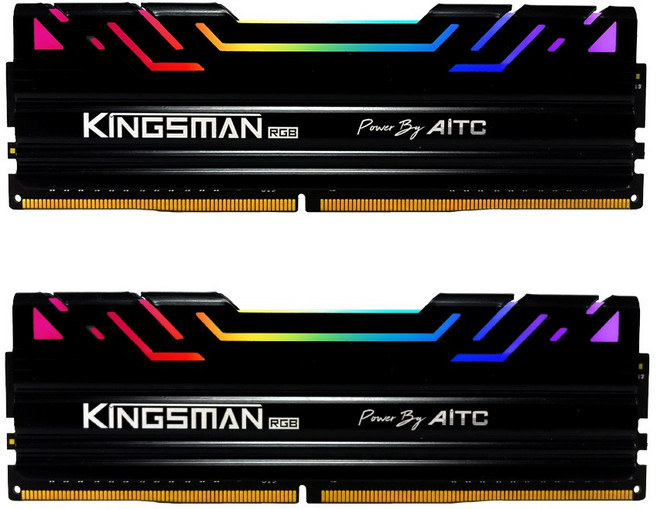 AITC KINGSMAN DDR4 3200MHz 16GB(8GBx2) 雙通道桌上型記憶體, KINGSMAN RGB, 1套