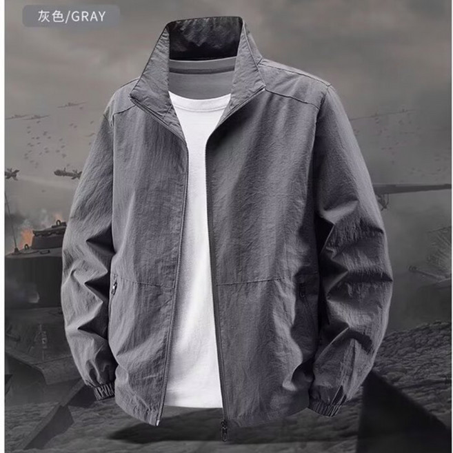 美式工裝飛行員夾克外套 男士薄款防曬商務休閒無痕【M-5XL】