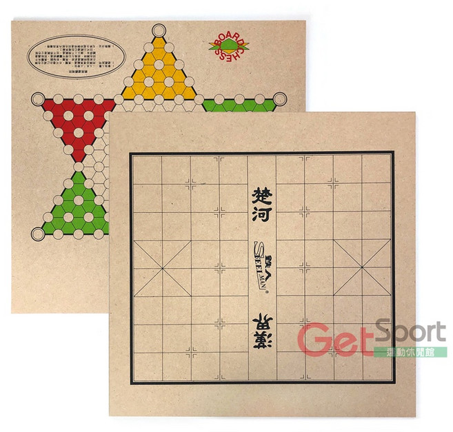鐵人牌 象棋跳棋二用棋盤, 詳見包裝, 隨機出貨, 1個