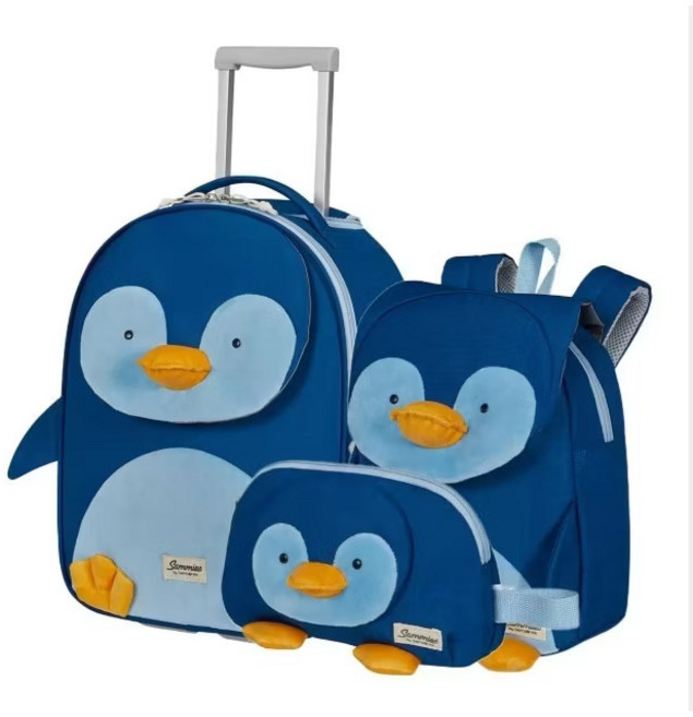 Samsonite 兒童行李箱背包組 企鵝造型 藍色