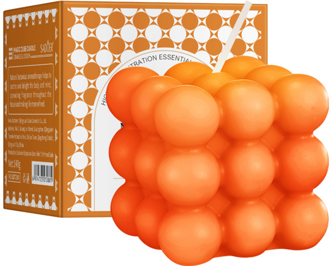 사도어 1+1 매직 큐브 캔들 향초 아로마 향기좋은 캔들, 2개, 140g, 오렌지