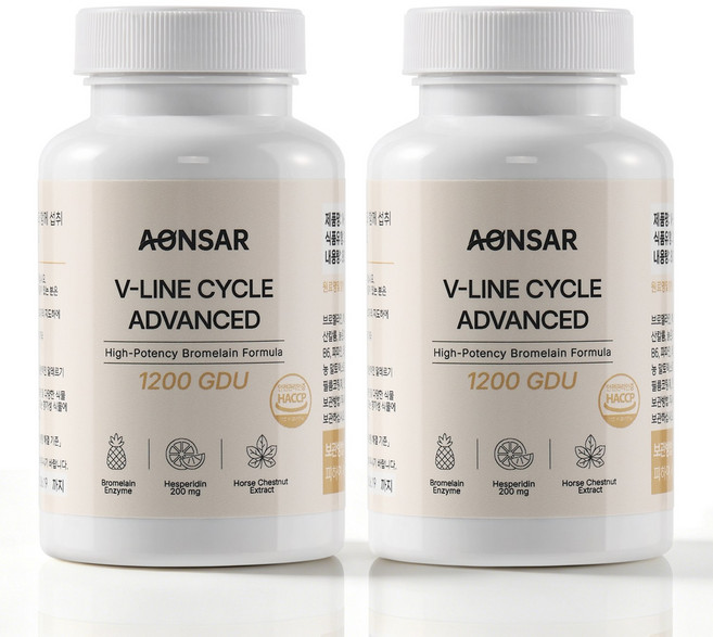 프리미엄 고함량 브로멜라인 1200GDU 파파인 파인애플, 2개, 90정