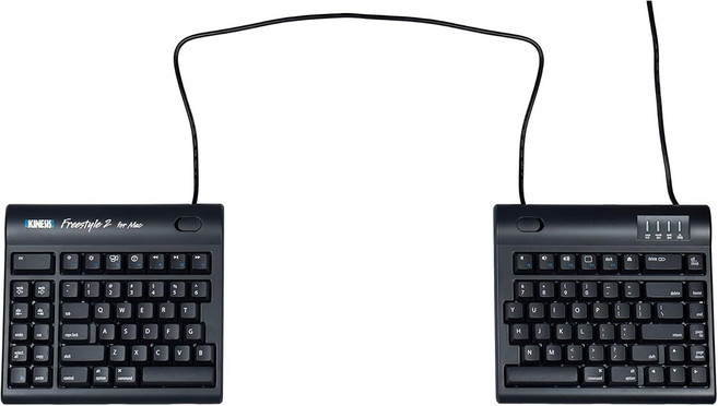KINESIS Freestyle2 USB 인체공학 키보드 Mac 전용 9인치 분리 블랙, 20 in Extended Separation