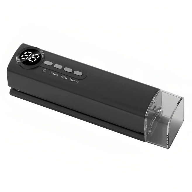 진공포장비닐+50개 증정 가정용 무선 진공포장기 캠핑용 휴대용 밀봉기 자력 부착, 블랙