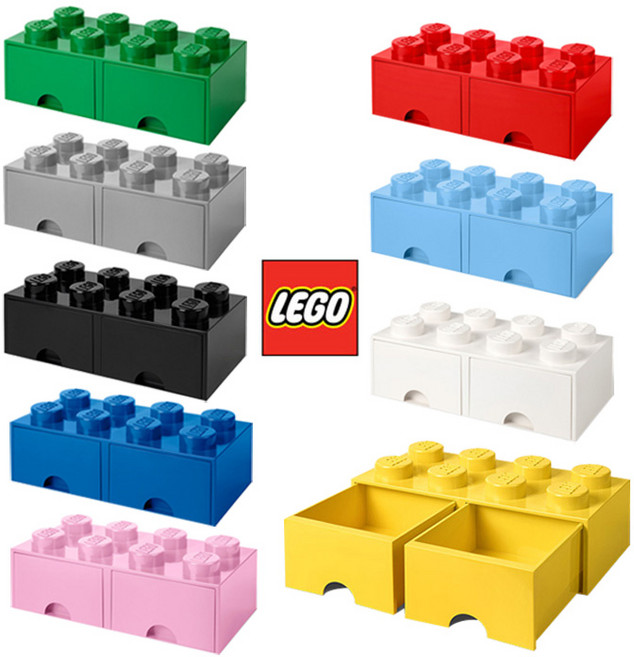[LEGO] 레고 블럭 서랍형 정리함 8구 색상 9종 1택, 서랍형 정리함 8구 1736_ 스카이, 1