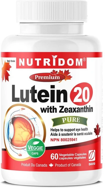 캐나다 뉴트리돔 NUTRIDOM Lutein+Zeaxanthin 루테인 20mg + 제아잔틴 캡슐, 3개, 60정 - 쿠팡