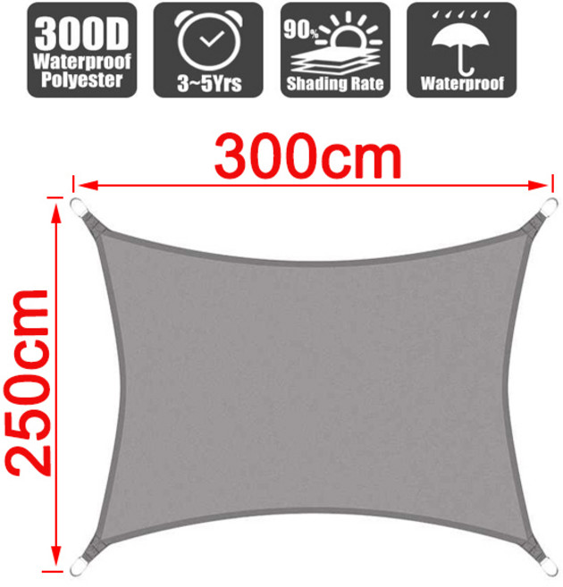 삿갓 방수 300D 햇빛가리개 보호 커버 캔버스 캠핑 대형 야외 비 눈 창고 정원 테라스, 한개옵션1, 22 Grey 250x300cm, 1개