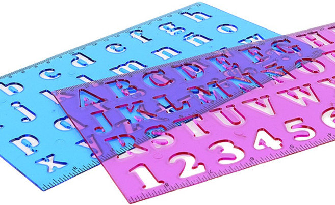 알파벳 숫자 모양자 2종 세트 대소문자 기호 플라스틱 자