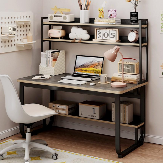 투에스리빙2S LIVING 다용도 책상 게이밍 컴퓨터 책상, 블랙(2단)