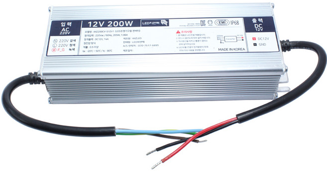 SMPS LED안정기 DC 12V, 1개, 방수 SMPS 200W