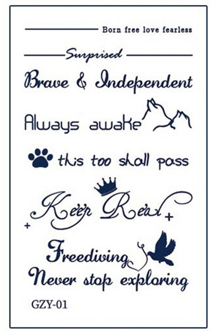 MIR WAY 레터링 리얼 타투 스티커, GZY-01, 1개