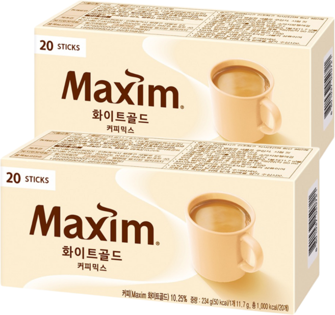 맥심 화이트골드 커피믹스, 11.7g, 20개입, 2박스