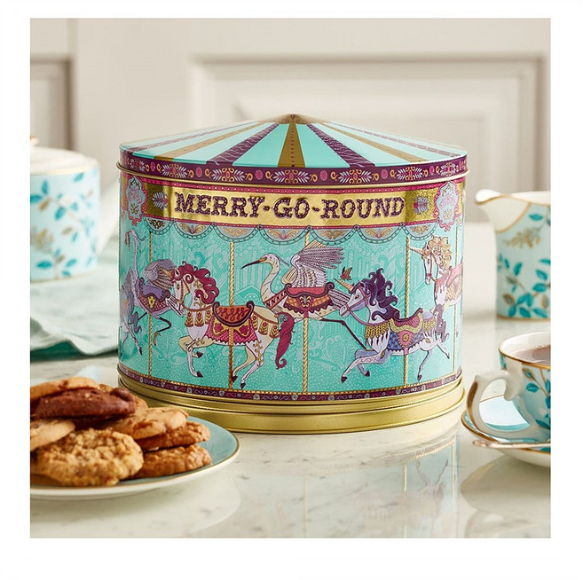 F&M 포트넘 앤 메이슨 메리고라운드 뮤지컬 비스킷 틴 쿠키 500g, 1개