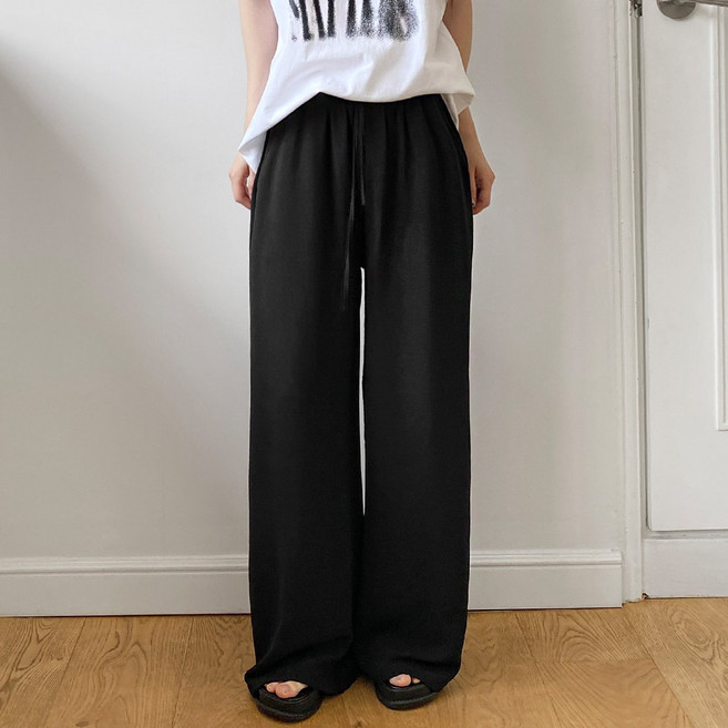 잇진 여성 찰랑찰랑 시원한 쿨링 요루 밴딩 와이드 팬츠