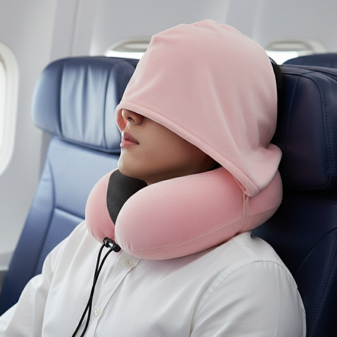 디어코지 메모리폼 여행용 후드 목베개