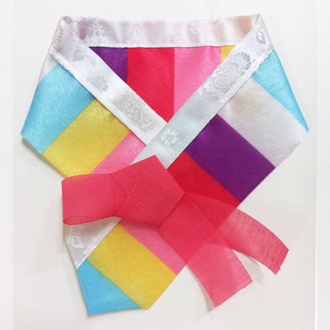 하니펫 반려동물 귀요미스카프 색동한복스카프, 1개, 다홍고름