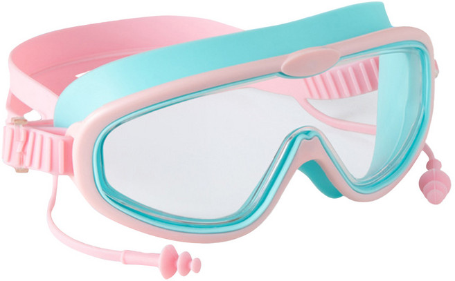안심소재 우디우디 자국 안 남는 김서림방지 어린이 유아동 고글 수경, 1개, 민트핑크
