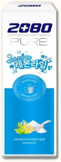 애경 2080 베이킹소다 퓨어 레몬라임향 치약 120g, 1개입, 3개