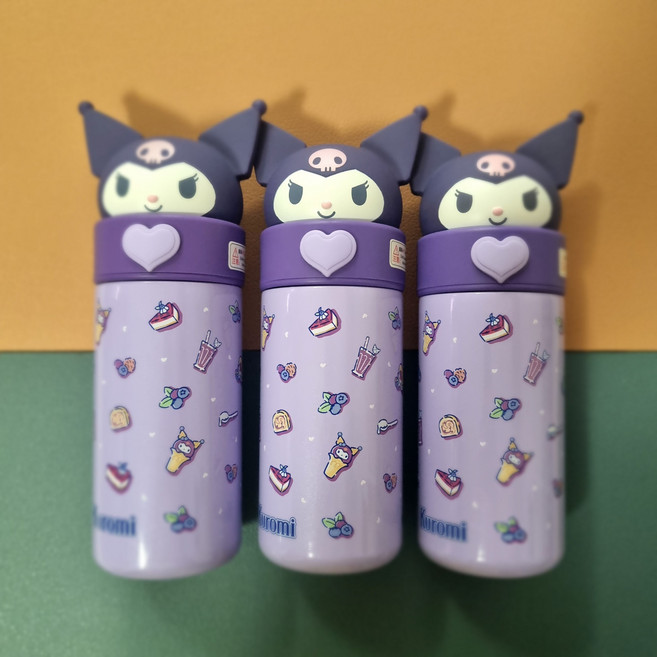 [국내 당일출고]산리오 캐릭터즈 텀블러 쿠로미 350ml, 퍼플, 1개