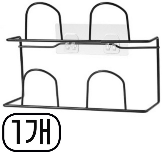 라버턴 욕실화 실내화 정리걸이 거치대 2단, 블랙, 1개