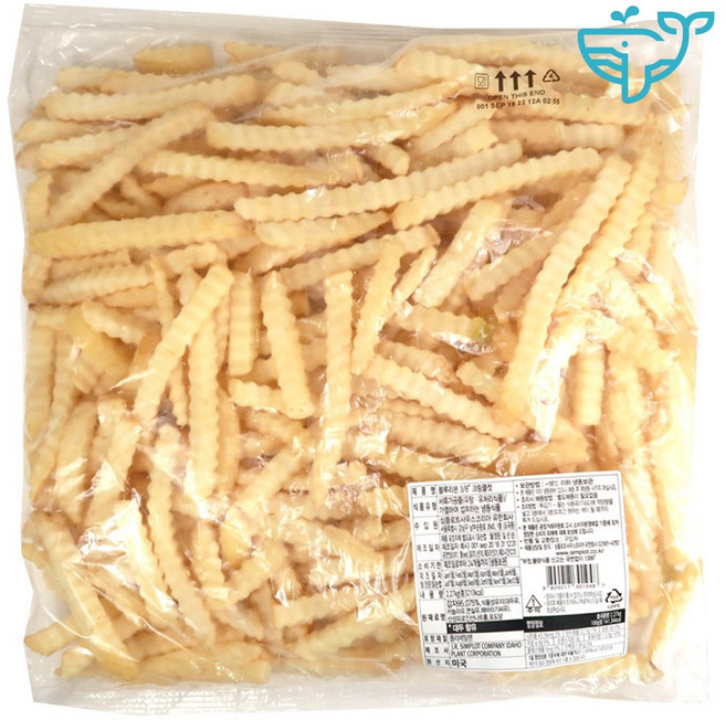 심플로트 블루리본 크링클컷 줄무늬감자 줄감자 포테이토 감자튀김, 2.27kg, 2개