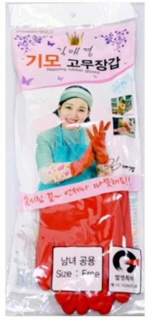 DGITEM 김애경 기모 고무장갑 기모장갑 겨울용 방수장갑 방한장갑, 1개