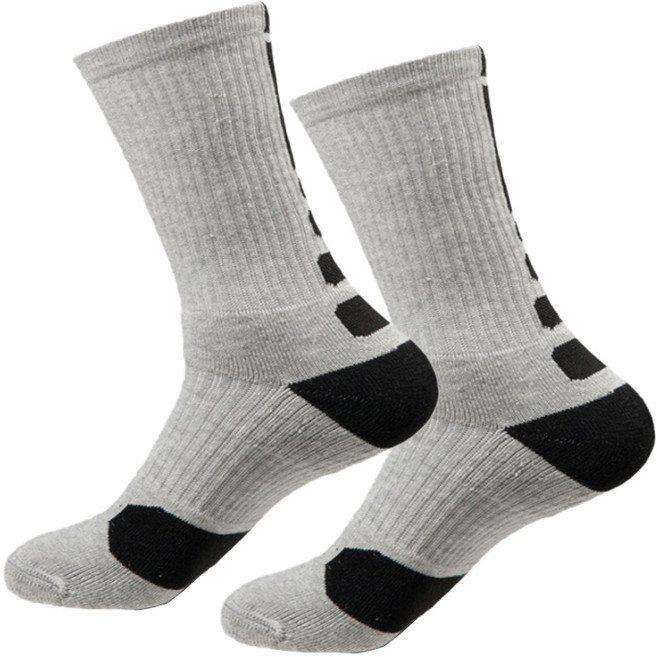 액티브 쿠션 스포츠 양말 장목 발바닥 쿠션 러닝 헬스 등산, 1개, 그레이블랙