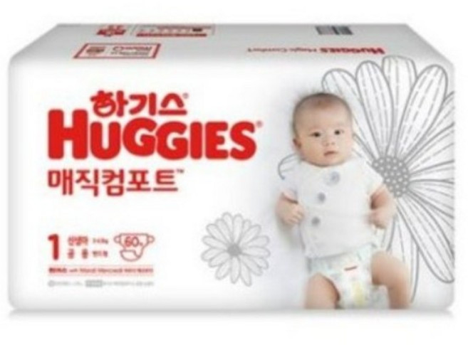 2021 신형 하기스 매직 컴포트 밴드형 기저귀 신생아용 1단계 (3~4.5kg), 350매