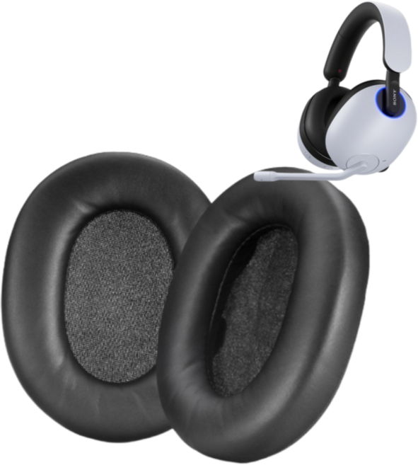 드림픽 INZONE H9 H7 쿠션 이어패드 가죽 아이스 실크, 래더블랙, 1개