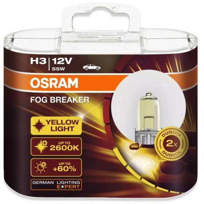 OSRAM FOG BREAKER 終極黃金 2600K 鹵素燈泡, 1個, H3 55W 台灣公司貨