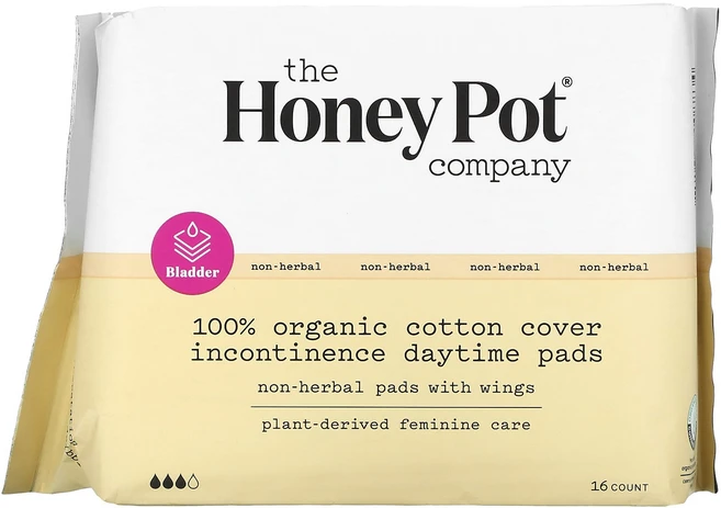 The Honey Pot Company 100% 유기농 순면 요실금 커버 주간 패드 16개입, TheHoneyPotCompany100유기농순면요실금커, 1개 - 쿠팡