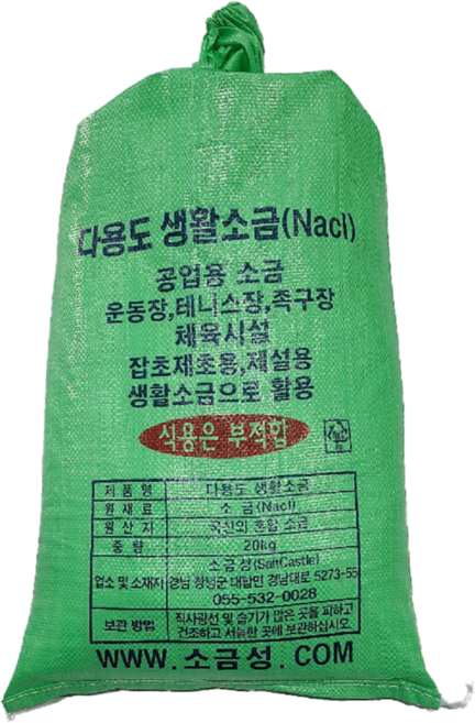 소금성 다용도 생활소금 20kg 운동장용 친환경 잡초제거 제설소금 제초, 1개